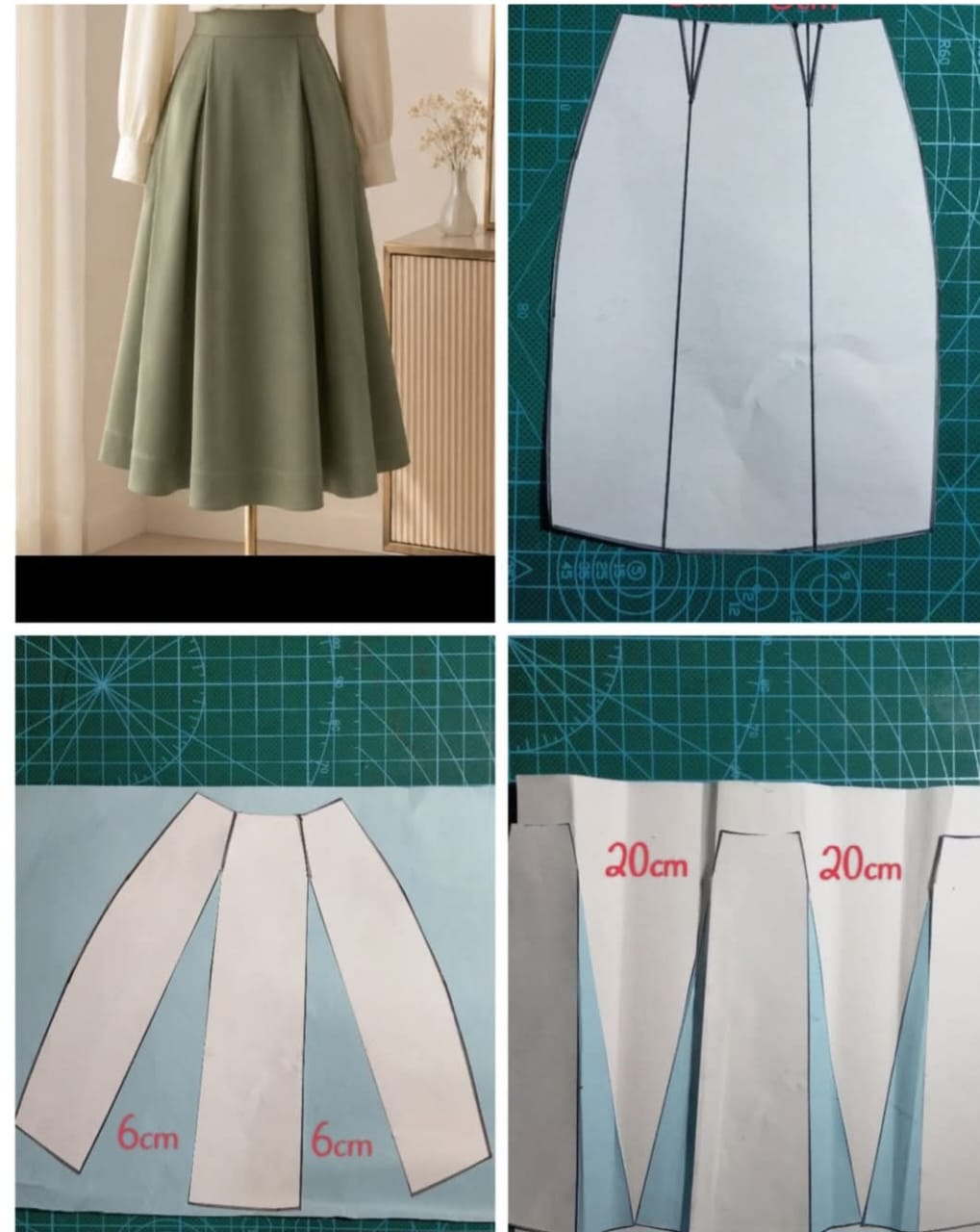 Paneled Godet Skirt